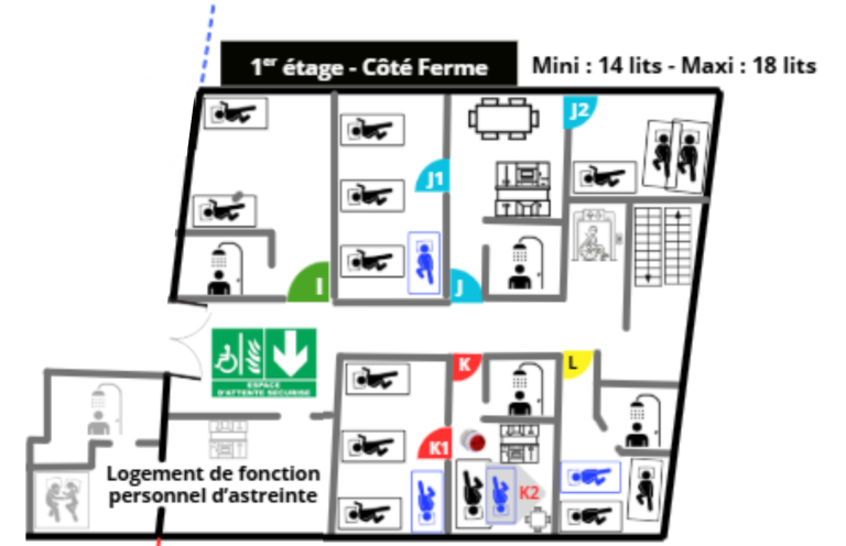 Plan chambre côté ferme